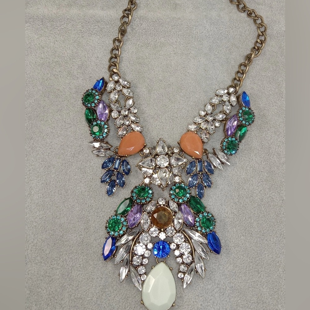 Elegant Multicolor Rhinestone Statement Necklace - image 4